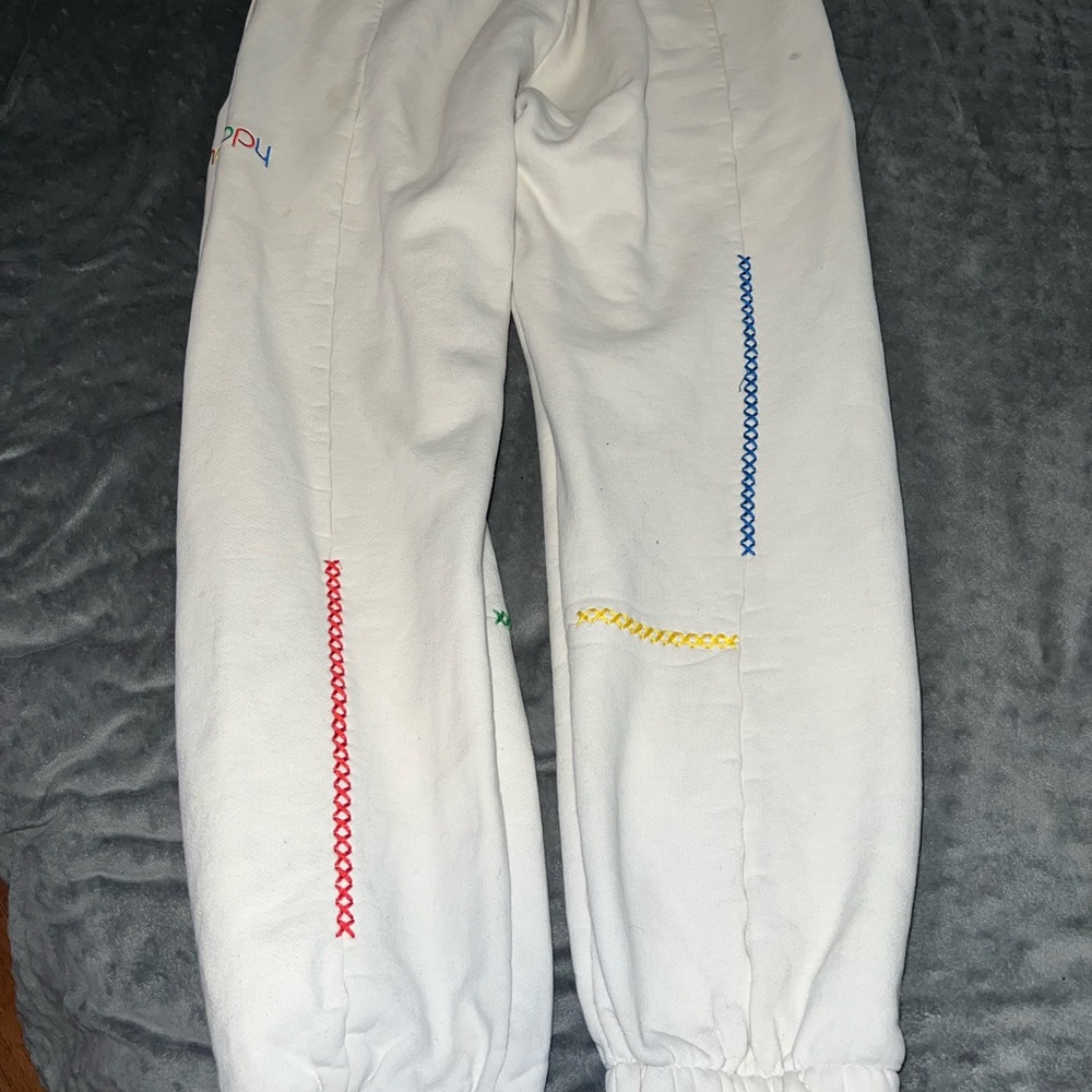 Madhappy White and Red Sweatpants with Colorful Accents